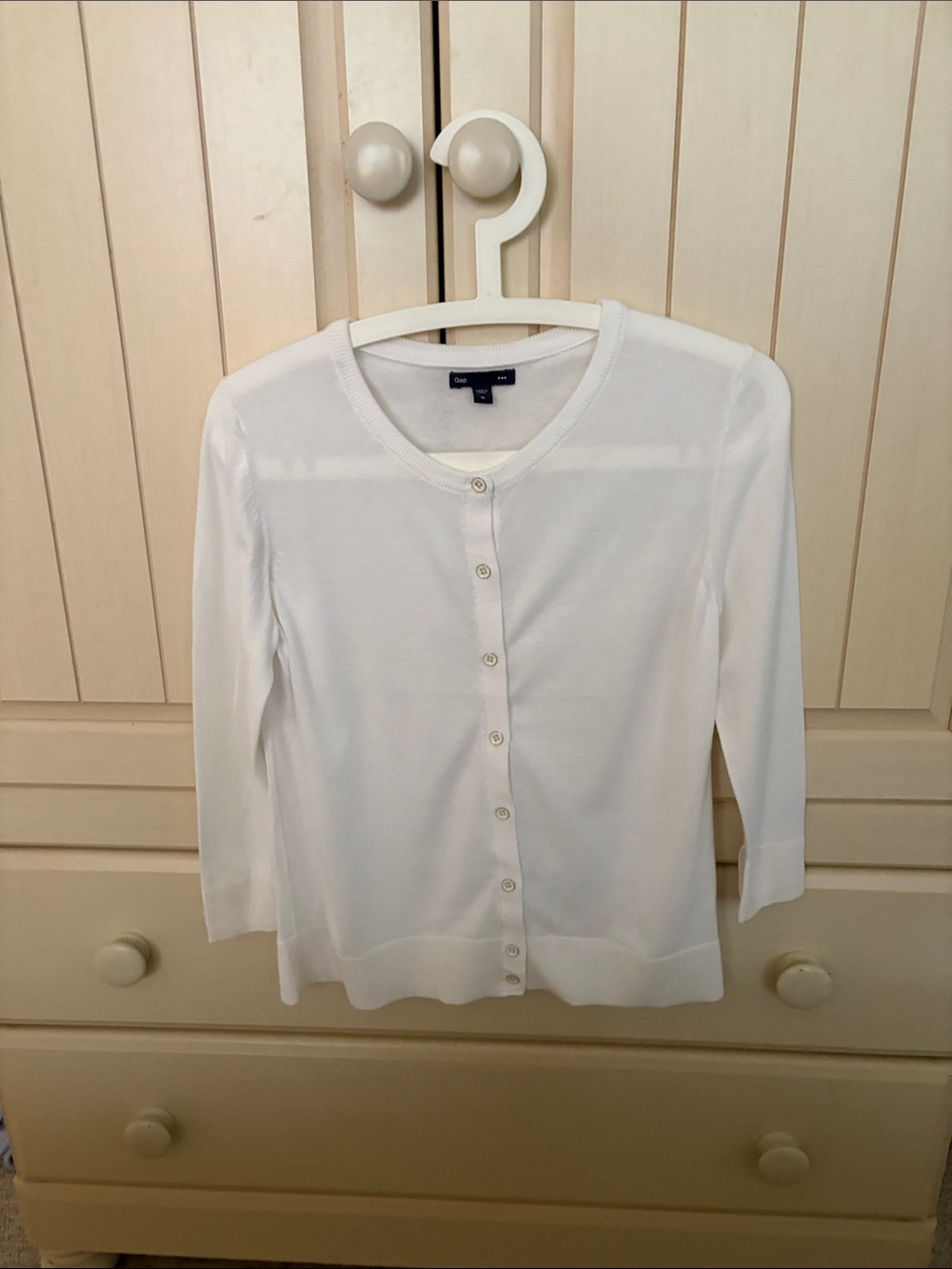 J. Crew Women’s White Crewneck Button-Up Cardigan